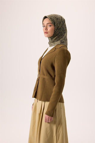 İnce Pamuk Soft Eşarp Yeşil-Koyu Yeşil Desenli Kaymaz Dokulu Tok Duruşlu 90X90 - Soft Eşarp - | Silk Home