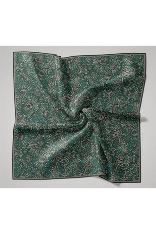 İnce Pamuk Soft Eşarp Petrol Yeşili-Patina Desenli Kaymaz Dokulu Tok Duruşlu 90X90 - Soft Eşarp - | Silk Home