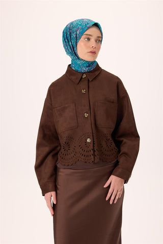 İnce Pamuk Soft Eşarp Eflatun-Gece Mavisi Desenli Kaymaz Dokulu Tok Duruşlu 90X90 - Soft Eşarp - | Silk Home