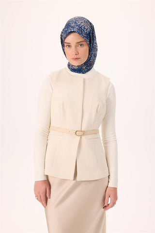 İnce Pamuk Soft Eşarp Lacivert-Vizon Desenli Kaymaz Dokulu Tok Duruşlu 90X90 - Soft Eşarp - | Silk Home