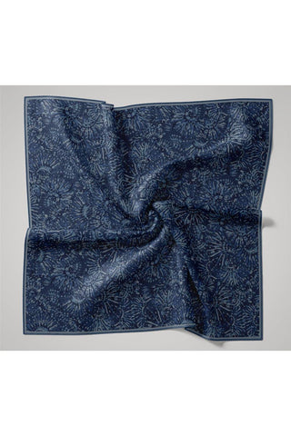 İnce Pamuk Soft Eşarp Lacivert-Bebe Mavi Desenli Kaymaz Dokulu Tok Duruşlu 90X90 - Soft Eşarp - | Silk Home