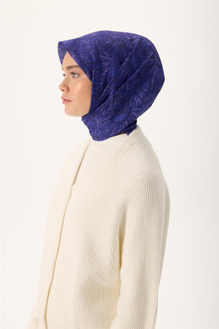 İnce Pamuk Soft Eşarp Mor-Lila Desenli Kaymaz Dokulu Tok Duruşlu 90X90 - Soft Eşarp - | Silk Home