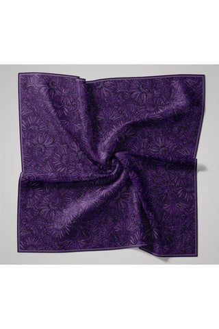 İnce Pamuk Soft Eşarp Mor-Lila Desenli Kaymaz Dokulu Tok Duruşlu 90X90 - Soft Eşarp - | Silk Home