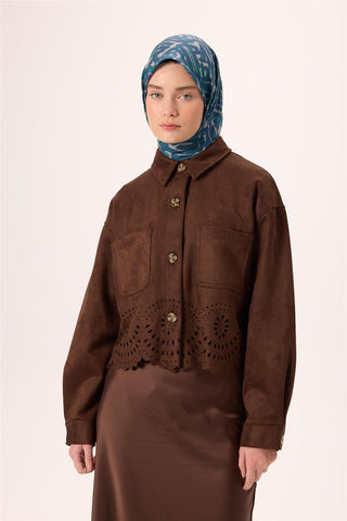 İnce Pamuk Soft Eşarp Vizon Lacivert Zümrüt Desenli Nefes Alan 90X90 - Soft Eşarp - | Silk Home