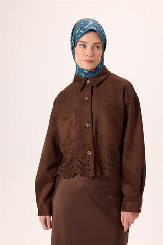İnce Pamuk Soft Eşarp Vizon Lacivert Zümrüt Desenli Nefes Alan 90X90 - Soft Eşarp - | Silk Home