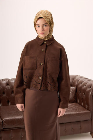 İnce Pamuk Soft Eşarp Krem-Çinko Sarısı Kahverengi Desenli Nefes Alan Tok Duruşlu 90X90 - Soft Eşarp - | Silk Home