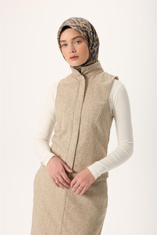 İnce Pamuk Soft Eşarp Krem-Antrasit Çinko Sarısı Desenli Nefes Alan Tok Duruşlu 90X90 - Soft Eşarp - | Silk Home