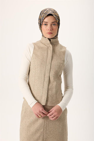 İnce Pamuk Soft Eşarp Krem-Antrasit Çinko Sarısı Desenli Nefes Alan Tok Duruşlu 90X90