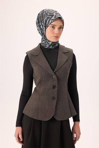 İnce Pamuk Soft Eşarp Gri-Gümüş Soluk Siyah Desenli Nefes Alan Tok Duruşlu 90X90 - Soft Eşarp - | Silk Home