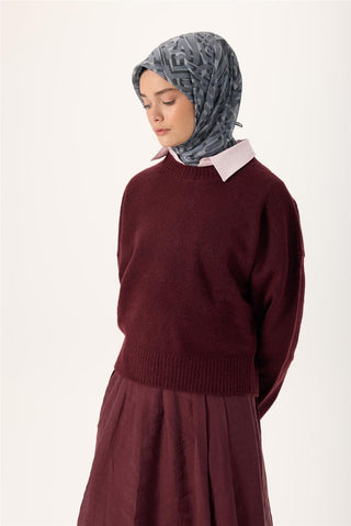 İnce Pamuk Soft Eşarp Gümüş-Gri Füme Desenli Nefes Alan Tok Duruşlu 90X90