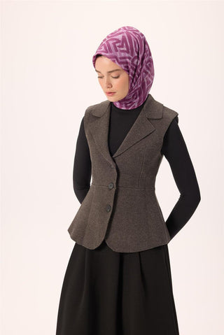 İnce Pamuk Soft Eşarp Lila Eflatun Leylak Desenli Nefes Alan 90X90