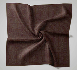 Cotton Polyester Soft Scarf, Burgundy, Geometric Pattern, Non-Slip, Firm Stitch
 90x90