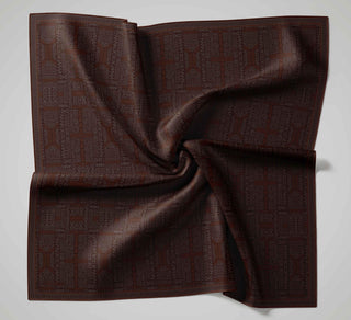Pamuk Polyester Soft Eşarp Kiremit Geometrik Desenli Kaymaz Dokulu Tok Duruşlu 90X90 - Soft Eşarp - | Silk Home