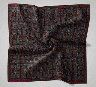 Pamuk Polyester Soft Eşarp Kömür Siyahı Geometrik Desenli Kaymaz Dokulu Tok
                Duruşlu 90X90