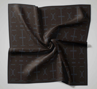 Pamuk Polyester Soft Eşarp Açık Kahverengi Geometrik Desenli Kaymaz Dokulu Tok
                Duruşlu 90X90