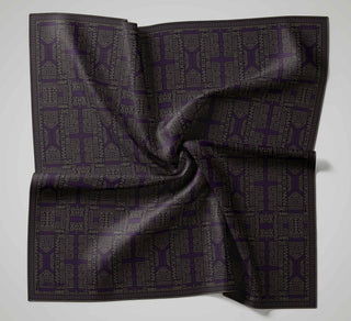 Pamuk Polyester Soft Eşarp Gri Yeşil Geometrik Desenli Kaymaz Dokulu Tok Duruşlu 90X90 - Soft Eşarp - | Silk Home