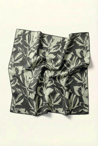 Pamuk Karışımlı Eşarp Mint Yeşili Modern Flora Desen Soft Dokulu Kaymaz 90X90