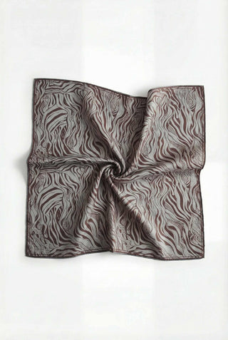 Pamuk Karışımlı Eşarp Buz Mavisi Zebra Desen Soft Dokulu Kaymaz 90X90