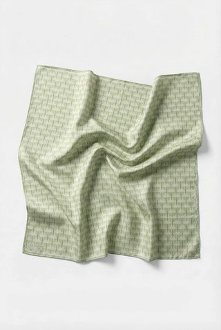 Pamuk Karışımlı Eşarp Mint Yeşili Geometrik Üçgen Desen Soft Dokulu Kaymaz 90X90
