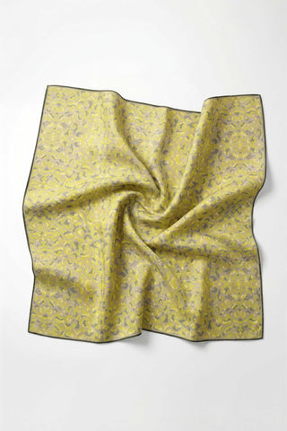 Cotton Blend Scarf, Silver Geometric Triangle Pattern, Soft Texture, Non-Slip, 90x90 cm.