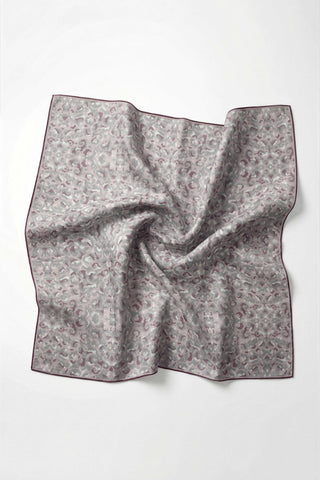 Cotton Blend Scarf, Silver Geometric Triangle Pattern, Soft Texture, Non-Slip, 90x90 cm.