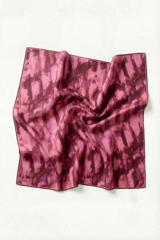 Pamuk Karışımlı Soft Eşarp Soyut Fırça Desen Pembe 90X90 | Silk Home - Soft Eşarp - | Silk Home