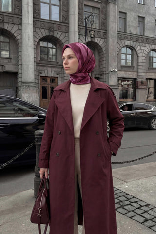 Pamuk Karışımlı Soft Eşarp Soyut Fırça Desen Pembe 90X90 | Silk Home - Soft Eşarp - | Silk Home