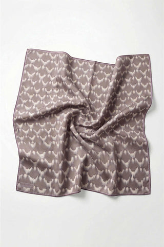 Pamuk Karışımlı Soft Eşarp Zikzak Akış Desen Mocha 90x90 - Soft Eşarp - | Silk Home
