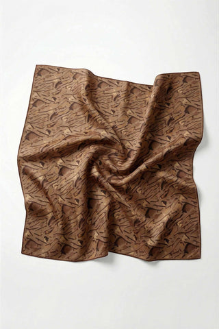 Pamuk Karışımlı Soft Eşarp Fırça Darbeli Desen Kum Beji 90x90 - Soft Eşarp - | Silk Home