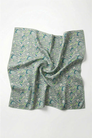 Pamuk Karışımlı Soft Eşarp Fırça Darbeli Desen Açık Gri 90x90 - Soft Eşarp - | Silk Home