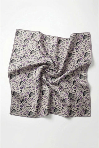 Pamuk Karışımlı Soft Eşarp Fırça Darbeli Desen Silver 90x90 - Soft Eşarp - | Silk Home