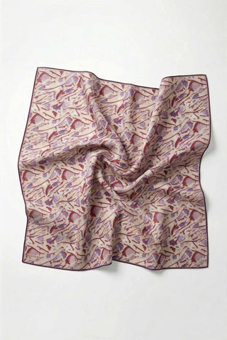 Pamuk Karışımlı Soft Eşarp Fırça Darbeli Desen Pudra Vizon 90x90 - Soft Eşarp - | Silk Home