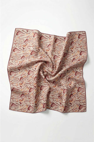 Pamuk Karışımlı Soft Eşarp Fırça Darbeli Desen Uçuk Gri 90x90 - Soft Eşarp - | Silk Home