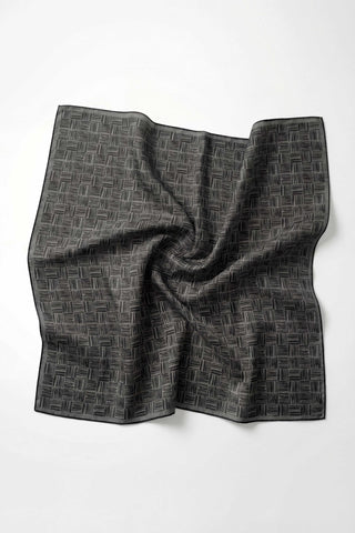 Pamuk Karışımlı Soft Eşarp Çizgi Desen Dumanlı Antrasit 90x90 - Soft Eşarp - | Silk Home