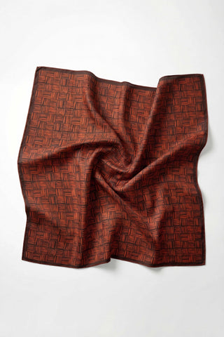 Pamuk Karışımlı Soft Eşarp Çizgi Desen Pas Rengi 90x90 - Soft Eşarp - | Silk Home