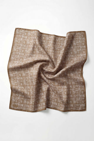 Pamuk Karışımlı Soft Eşarp Çizgi Desen Yağ Yeşili 90x90 - Soft Eşarp - | Silk Home