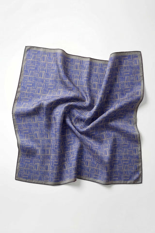 Pamuk Karışımlı Soft Eşarp Çizgi Desen Açık Gri 90x90 - Soft Eşarp - | Silk Home