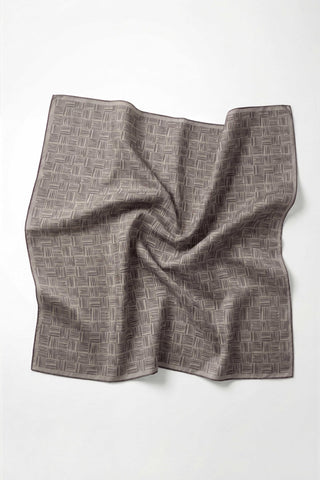 Pamuk Karışımlı Soft Eşarp Çizgi Desen Açık Gri 90x90 - Soft Eşarp - | Silk Home