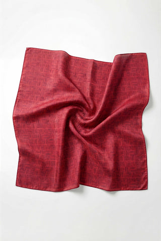 Pamuk Karışımlı Soft Eşarp Çizgi Desen Kırmızı 90x90