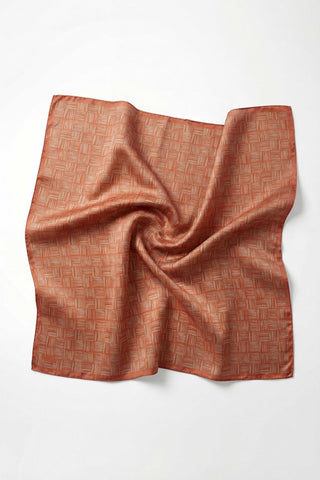 Pamuk Karışımlı Soft Eşarp Çizgi Desen Koyu Taba 90x90 - Soft Eşarp - | Silk Home