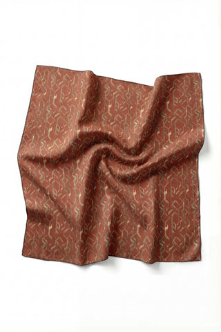 Pamuk Karışımlı Soft Eşarp Başak Desen Taba 90x90 - Soft Eşarp - | Silk Home