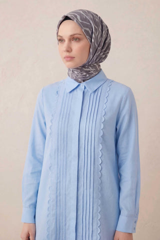 Pamuk Karışımlı Soft Eşarp Başak Desen Soluk Mor 90x90 - Soft Eşarp - | Silk Home