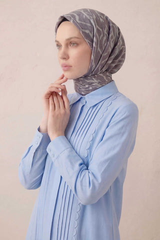 Pamuk Karışımlı Soft Eşarp Başak Desen Soluk Mor 90x90 - Soft Eşarp - | Silk Home
