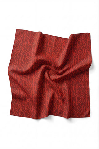 Pamuk Karışımlı Soft Eşarp Başak Desen Bordo 90x90 - Soft Eşarp - | Silk Home