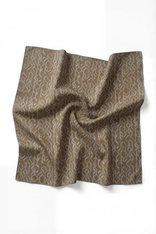 Pamuk Karışımlı Soft Eşarp Başak Desen Yağ Yeşili 90x90 - Soft Eşarp - | Silk Home
