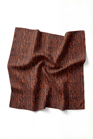 Pamuk Karışımlı Soft Eşarp Başak Desen Kiremit 90x90 - Soft Eşarp - | Silk Home
