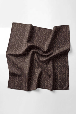 Pamuk Karışımlı Soft Eşarp Başak Desen Acı Kahve 90x90 - Soft Eşarp - | Silk Home