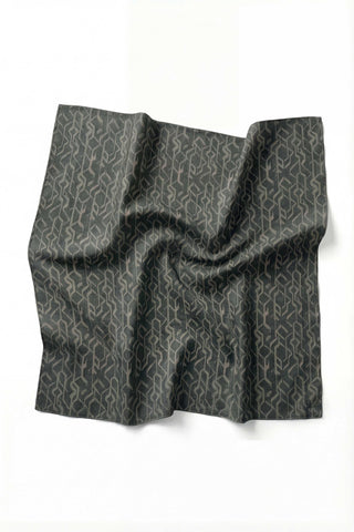 Pamuk Karışımlı Soft Eşarp Başak Desen Koyu Yeşil 90x90 - Soft Eşarp - | Silk Home