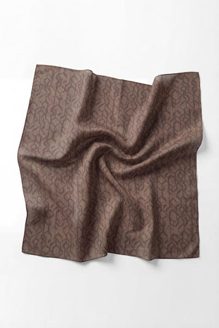 Pamuk Karışımlı Soft Eşarp Başak Desen Yeşil Kahve 90x90 - Soft Eşarp - | Silk Home