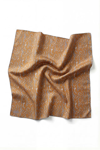 Pamuk Karışımlı Soft Eşarp Başak Desen Hardal 90x90 - Soft Eşarp - | Silk Home